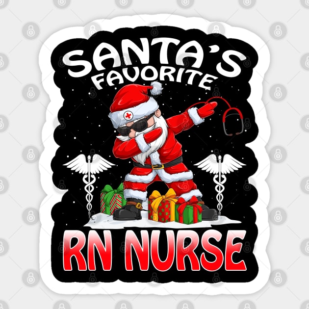 Santas Favorite Rn Nurse Christmas T Shirt Sticker by intelus